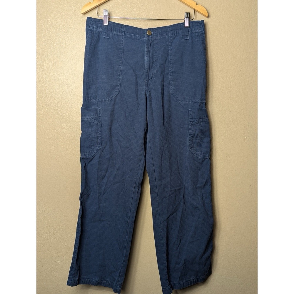 Carhartt‎ C54108 Ripstop Cargo Pants Blue Mens M 34x28.5 Utility Work